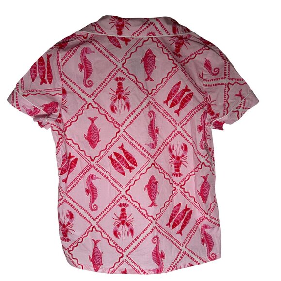 J. Crew Factory Short-Sleeve Cotton Pajama Top Women's Size Medium Pinkwash NWT! - Picture 4 of 4